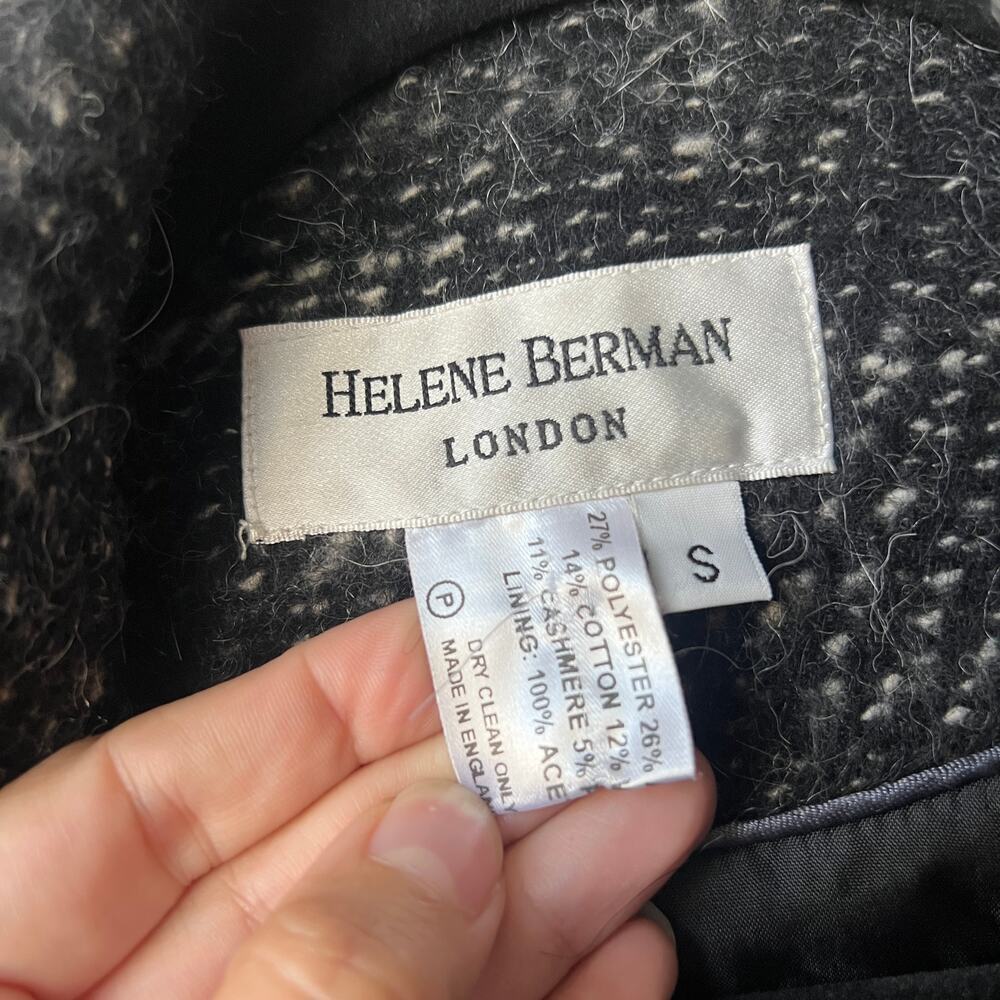 Helene Berman London Tweed Wool Blend Peacoat Size Small - Picture 4 of 4
